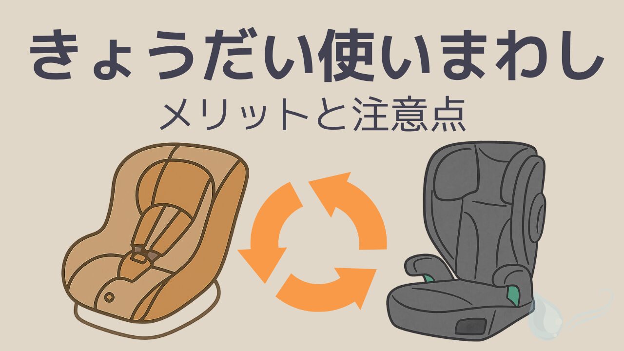 チャイルドシートをきょうだいで使い回す際の注意点を解説した記事のサムネイル画像